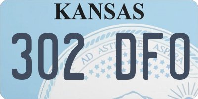 KS license plate 302DFO