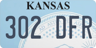 KS license plate 302DFR