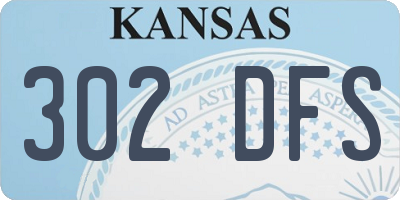 KS license plate 302DFS