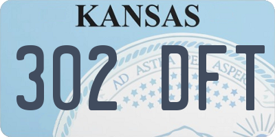 KS license plate 302DFT