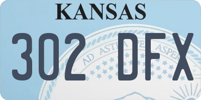 KS license plate 302DFX