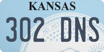 KS license plate 302DNS