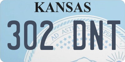 KS license plate 302DNT