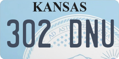 KS license plate 302DNU
