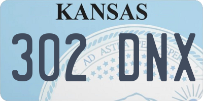 KS license plate 302DNX