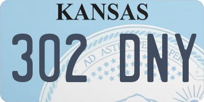 KS license plate 302DNY