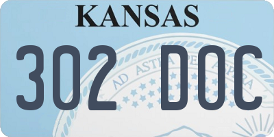 KS license plate 302DOC