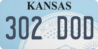 KS license plate 302DOD