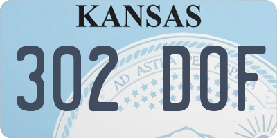 KS license plate 302DOF