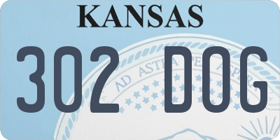 KS license plate 302DOG