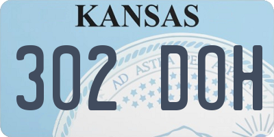KS license plate 302DOH