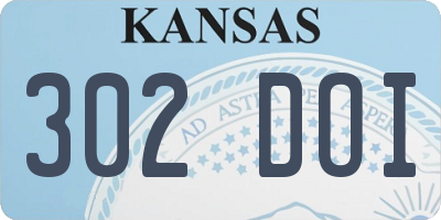 KS license plate 302DOI