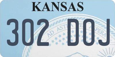 KS license plate 302DOJ