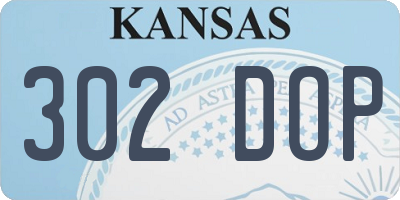 KS license plate 302DOP