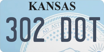 KS license plate 302DOT