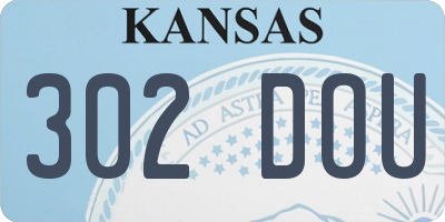 KS license plate 302DOU