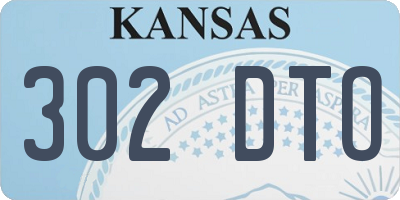 KS license plate 302DTO