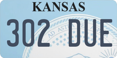 KS license plate 302DUE