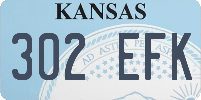 KS license plate 302EFK