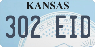 KS license plate 302EID