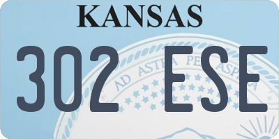 KS license plate 302ESE