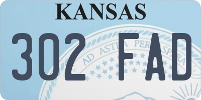 KS license plate 302FAD