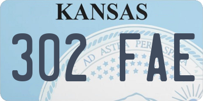 KS license plate 302FAE