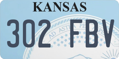 KS license plate 302FBV