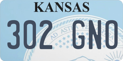 KS license plate 302GNO