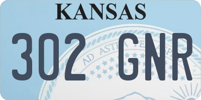 KS license plate 302GNR