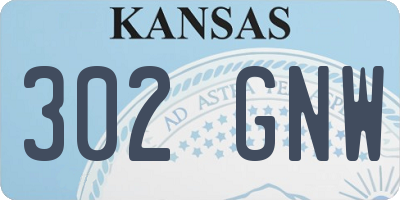 KS license plate 302GNW