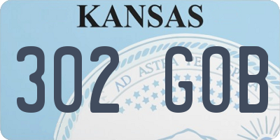 KS license plate 302GOB