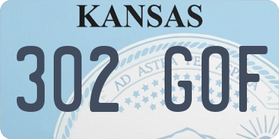 KS license plate 302GOF