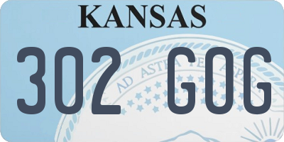 KS license plate 302GOG
