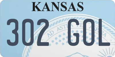 KS license plate 302GOL
