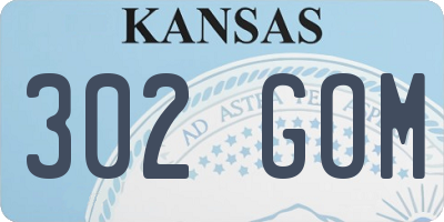 KS license plate 302GOM