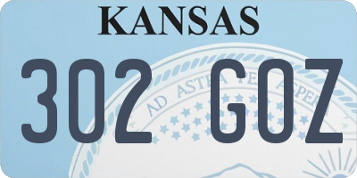 KS license plate 302GOZ