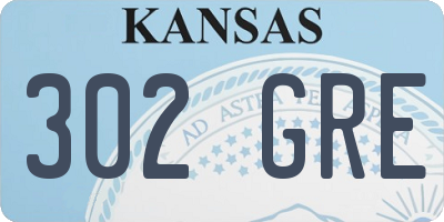 KS license plate 302GRE
