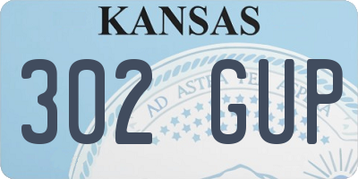 KS license plate 302GUP