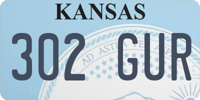 KS license plate 302GUR