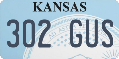 KS license plate 302GUS
