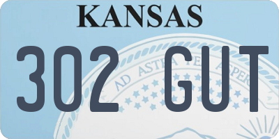 KS license plate 302GUT