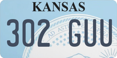 KS license plate 302GUU