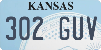 KS license plate 302GUV