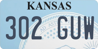 KS license plate 302GUW
