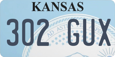 KS license plate 302GUX