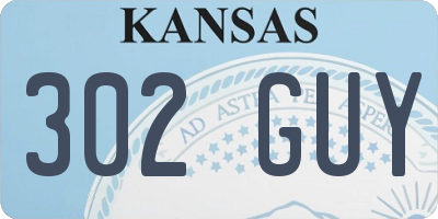 KS license plate 302GUY