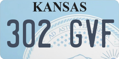 KS license plate 302GVF