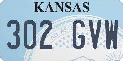 KS license plate 302GVW