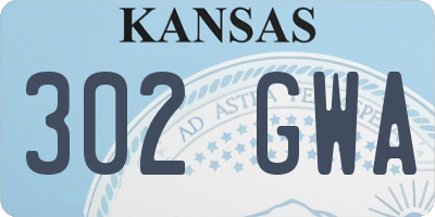 KS license plate 302GWA